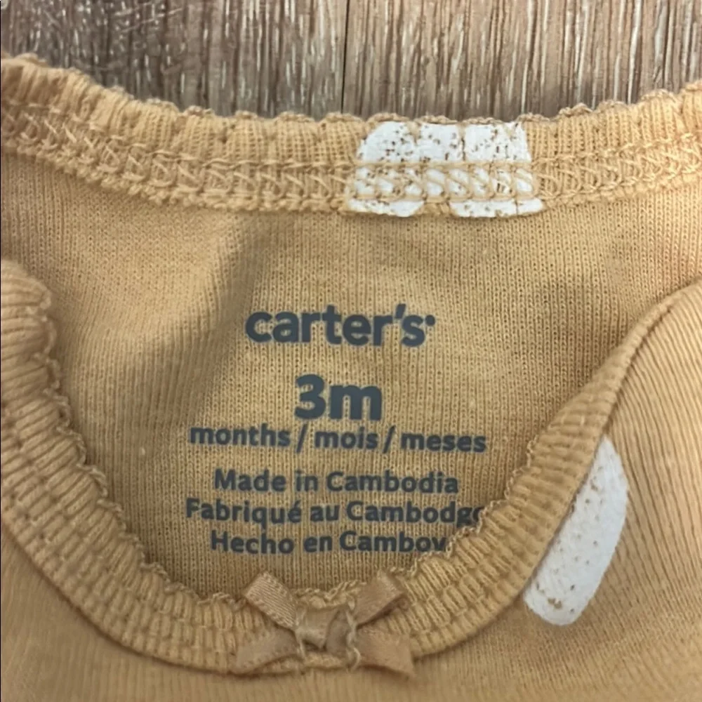 Carter's Yellow and White Heart Bodysuit